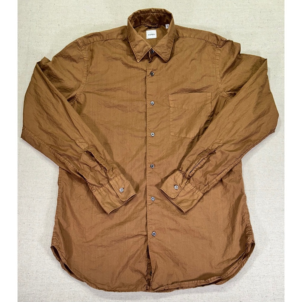 ASPESI Men's 39/15.5 Medium Button Dress Shirt Long Sleeve